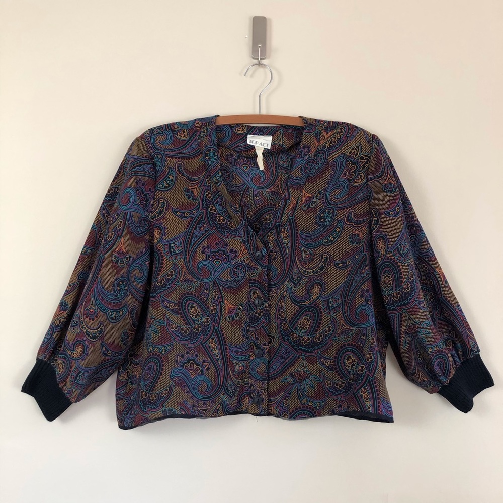 vintage sheer‎ black floral bomber jacket cropped blouse 90s y2k grunge hippie - Picture 6 of 11